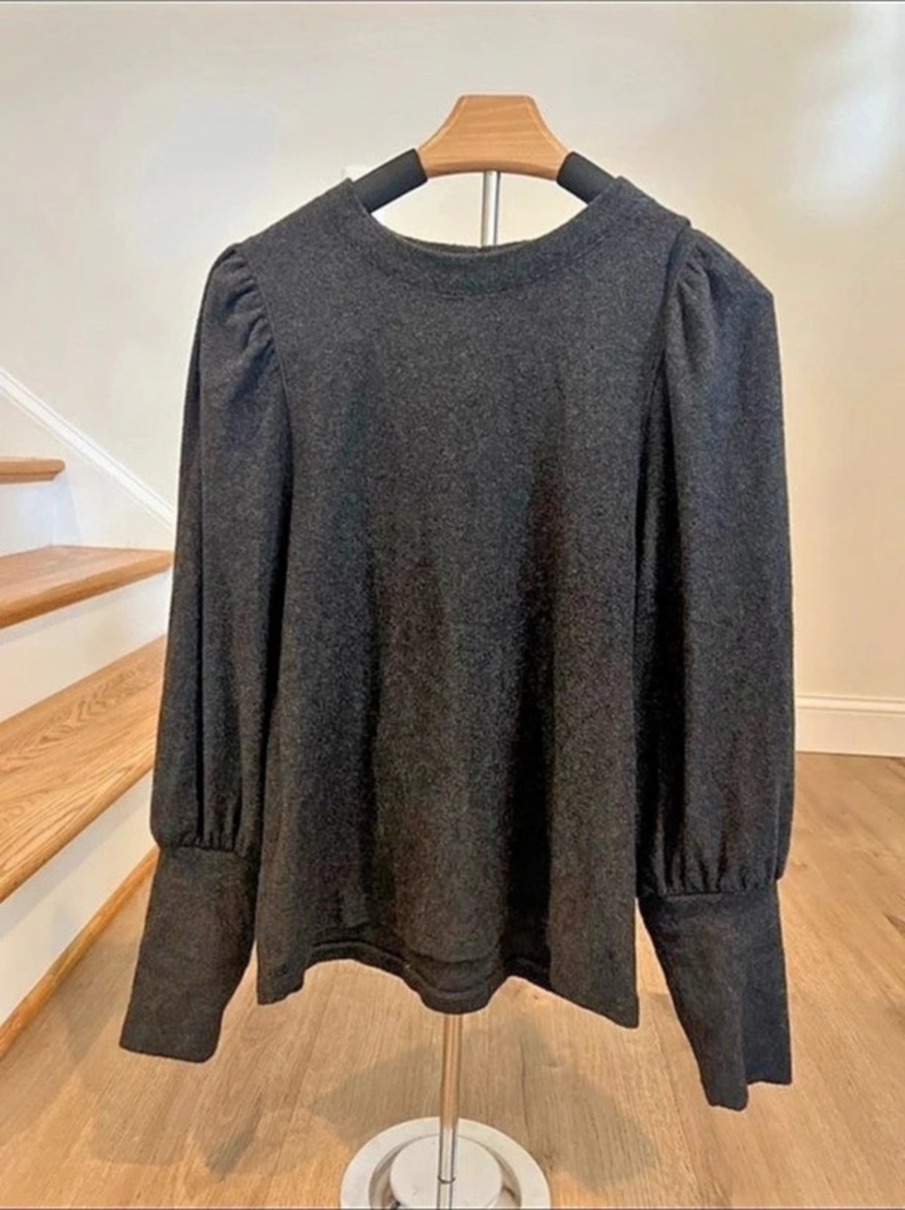 Madewell Brushed Puff-Sleeve Top Long Sleeve medium
